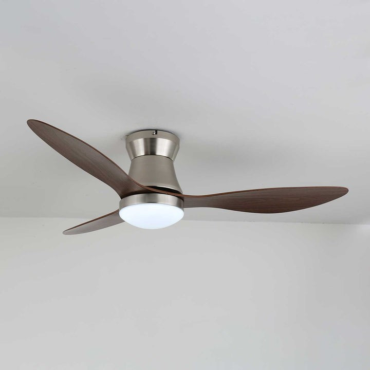 42-Inch Brushed Nickel LED Ceiling Fan with Walnut Blades