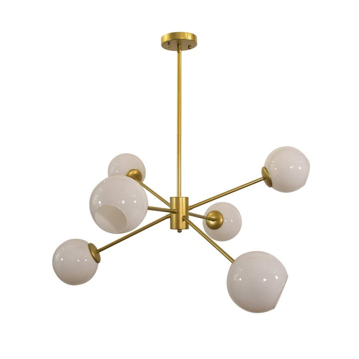 6-Light Staggered Glass Orb Chandelier