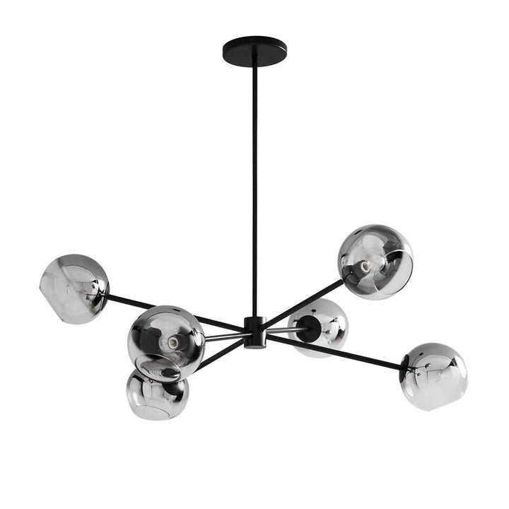 6-Light Staggered Glass Orb Chandelier
