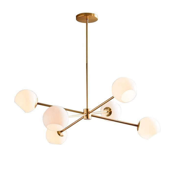 6-Light Staggered Glass Orb Chandelier