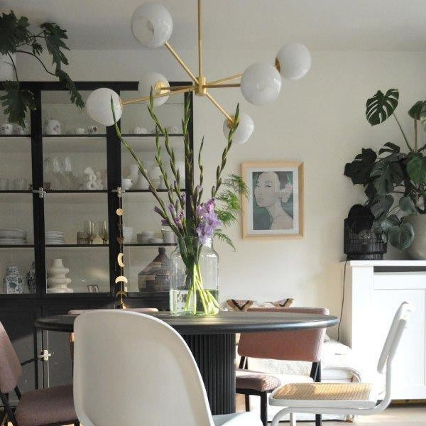 6-Light Staggered Glass Orb Chandelier