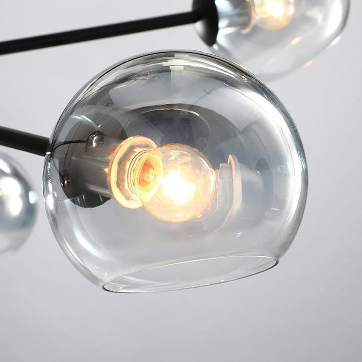 6-Light Staggered Glass Orb Chandelier