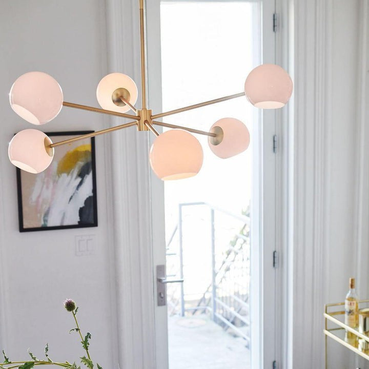 6-Light Staggered Glass Orb Chandelier