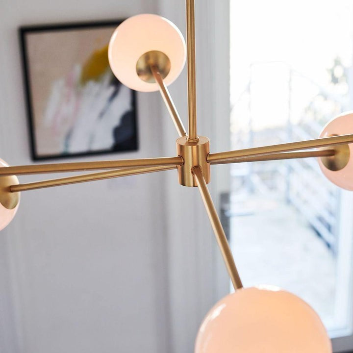 6-Light Staggered Glass Orb Chandelier