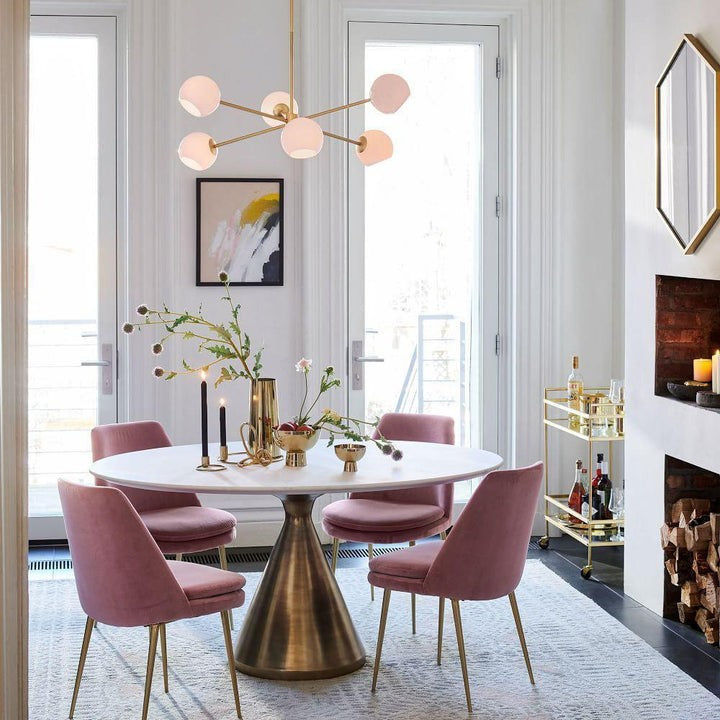 6-Light Staggered Glass Orb Chandelier
