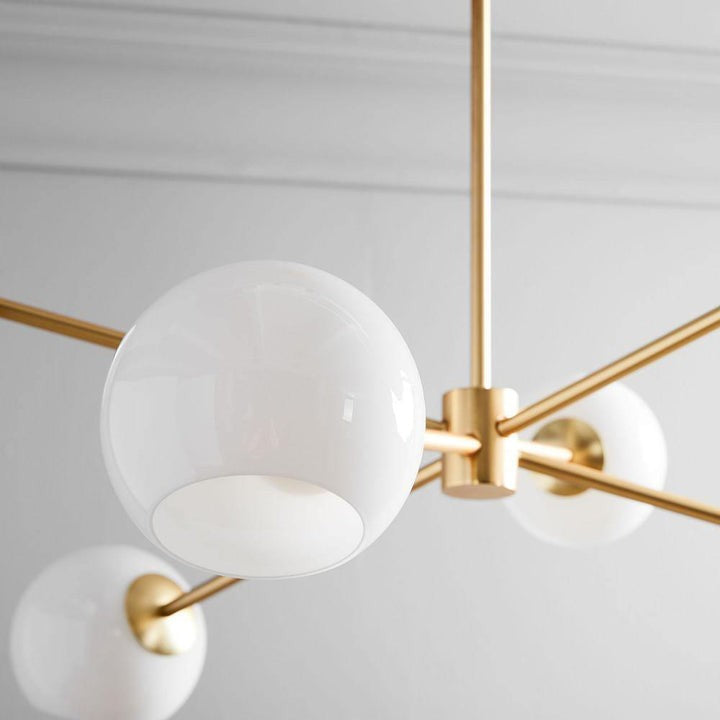 6-Light Staggered Glass Orb Chandelier
