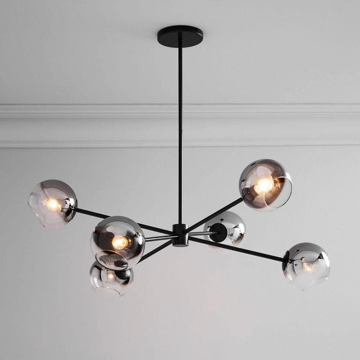 6-Light Staggered Glass Orb Chandelier