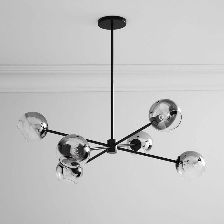 6-Light Staggered Glass Orb Chandelier