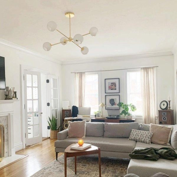 6-Light Staggered Glass Orb Chandelier