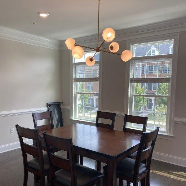 6-Light Staggered Glass Orb Chandelier