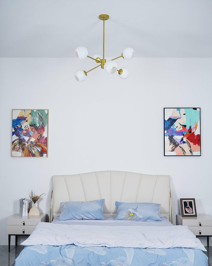 6-Light Staggered Glass Orb Chandelier