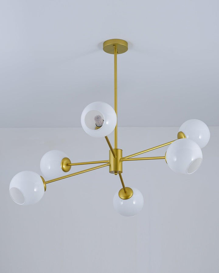 6-Light Staggered Glass Orb Chandelier