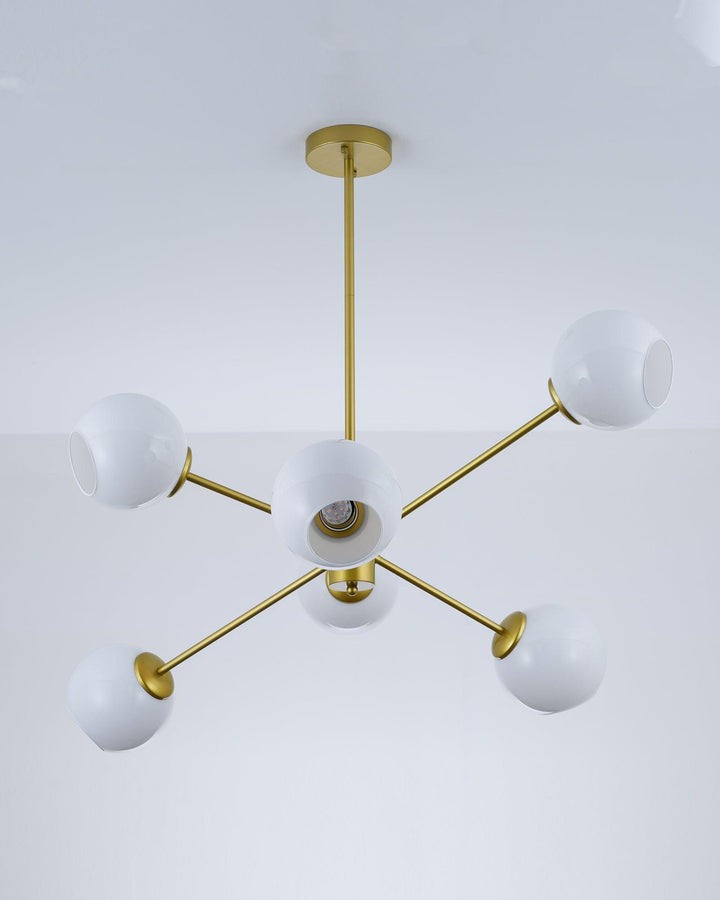 6-Light Staggered Glass Orb Chandelier