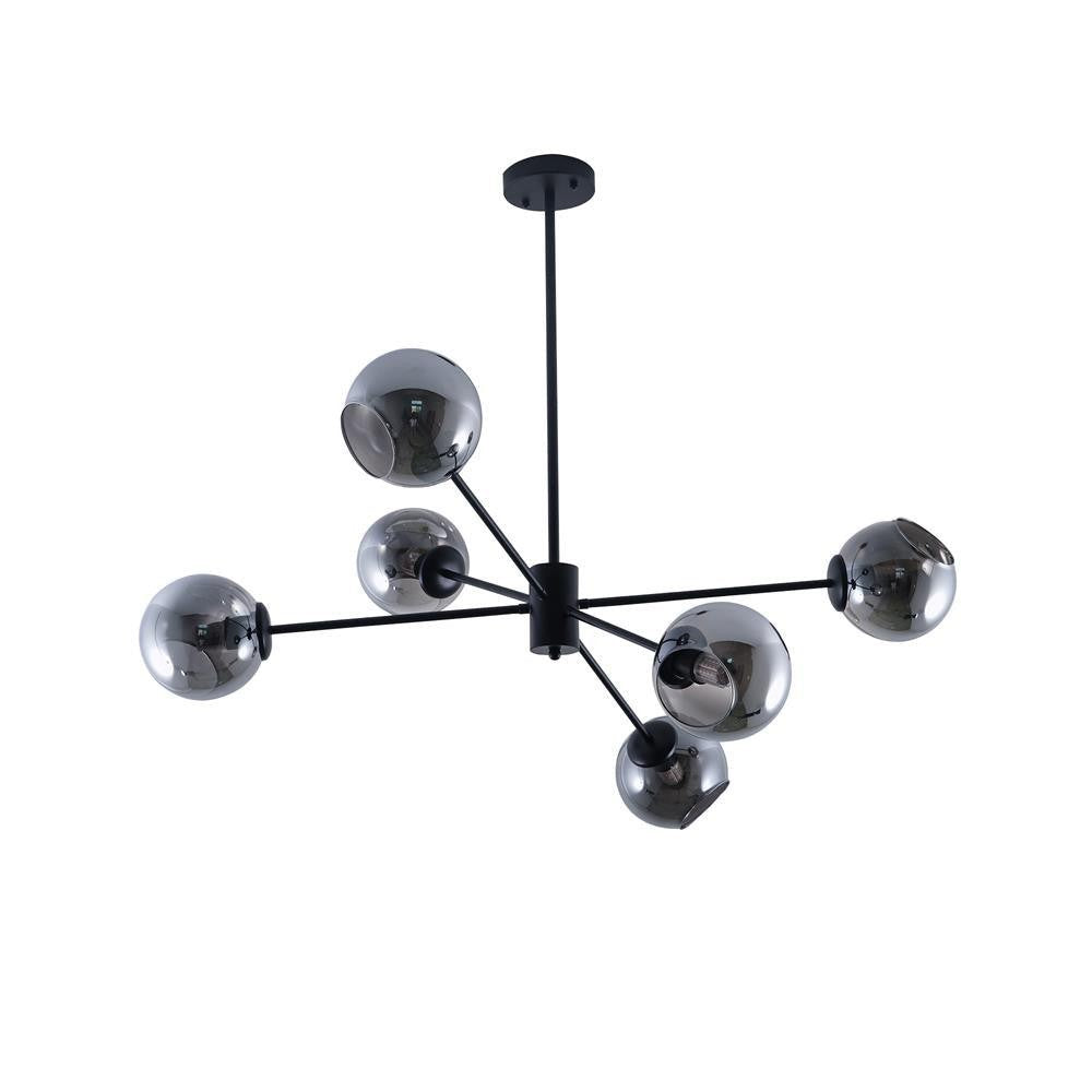 6-Light Staggered Glass Orb Chandelier