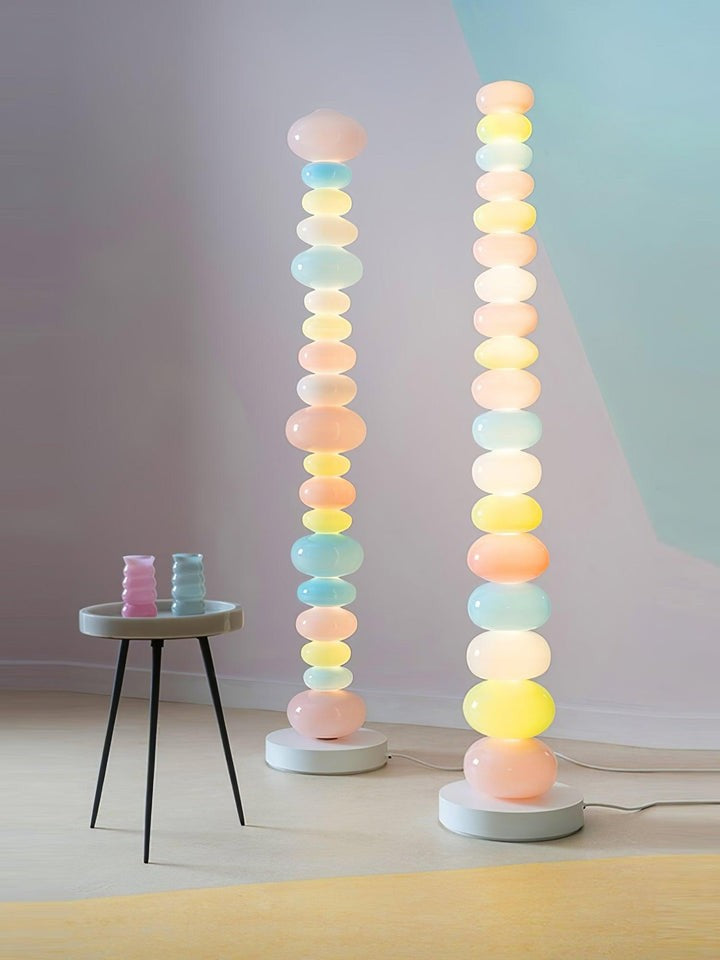 Colorful Marble & Glass LED Floor Lamp