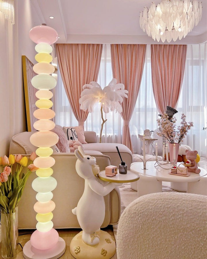 Colorful Marble & Glass LED Floor Lamp