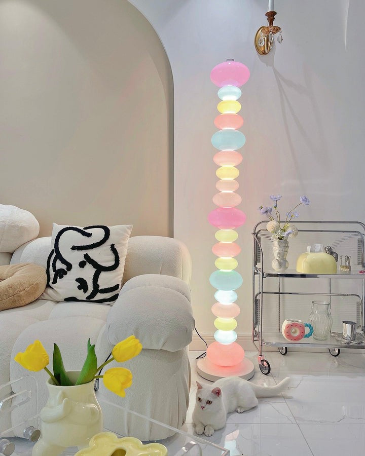 Colorful Marble & Glass LED Floor Lamp