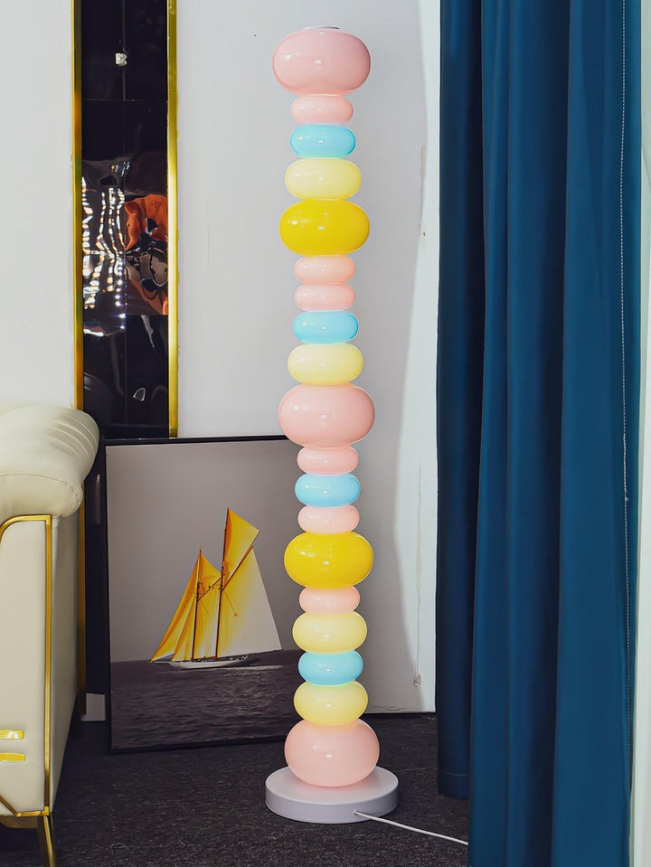 Colorful Marble & Glass LED Floor Lamp