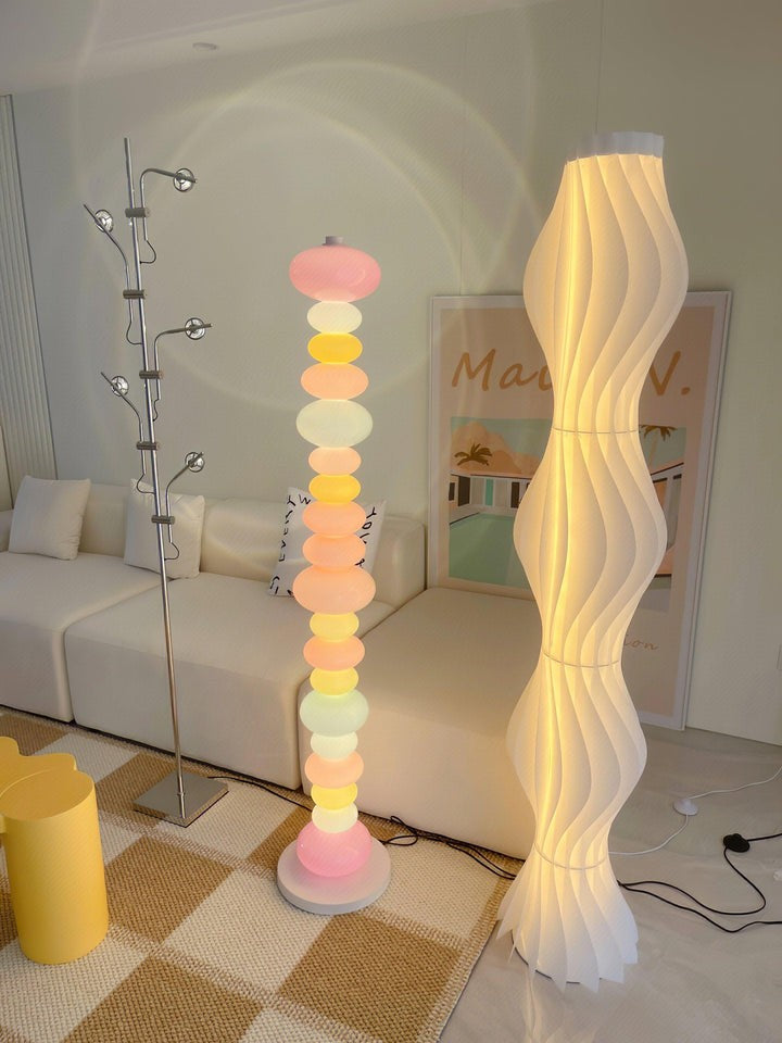 Colorful Marble & Glass LED Floor Lamp