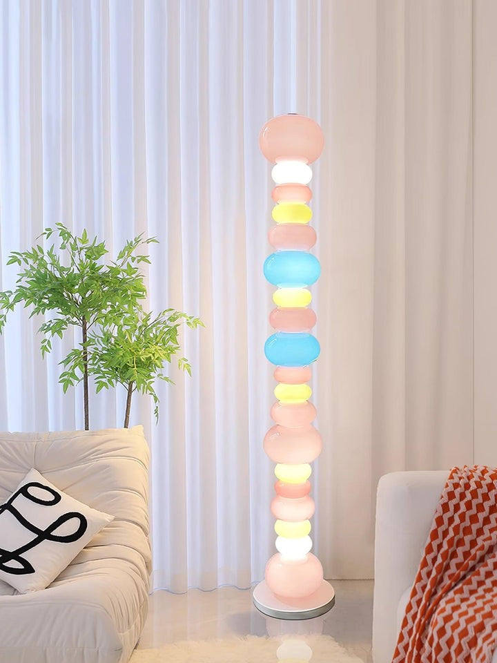 Colorful Marble & Glass LED Floor Lamp