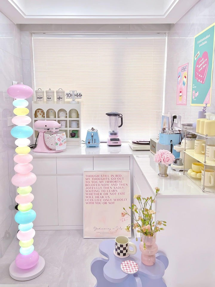 Colorful Marble & Glass LED Floor Lamp