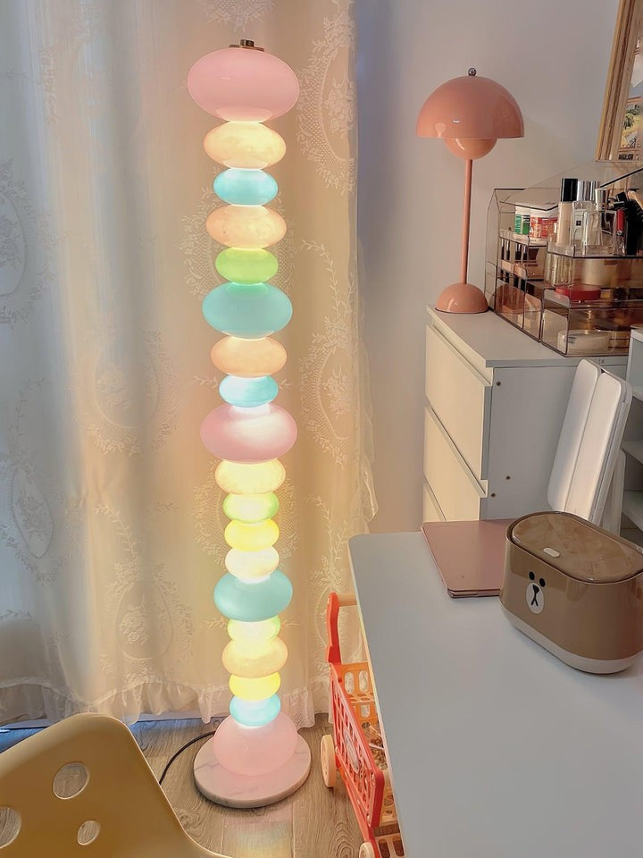 Colorful Marble & Glass LED Floor Lamp