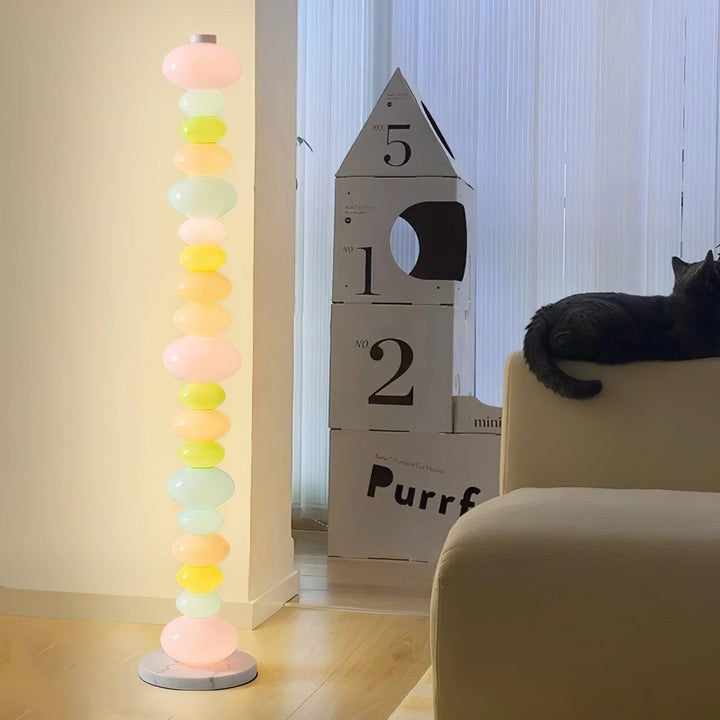 Colorful Marble & Glass LED Floor Lamp