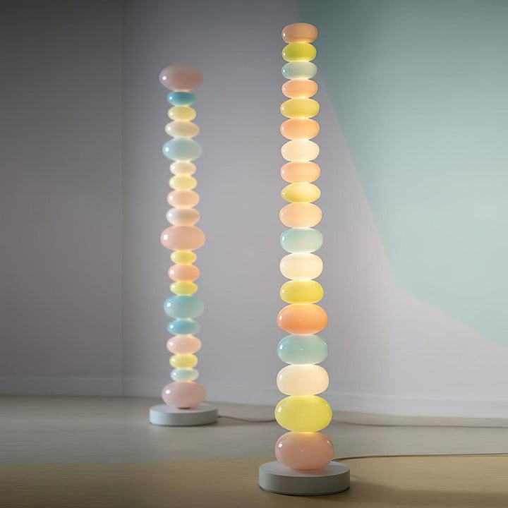 Colorful Marble & Glass LED Floor Lamp