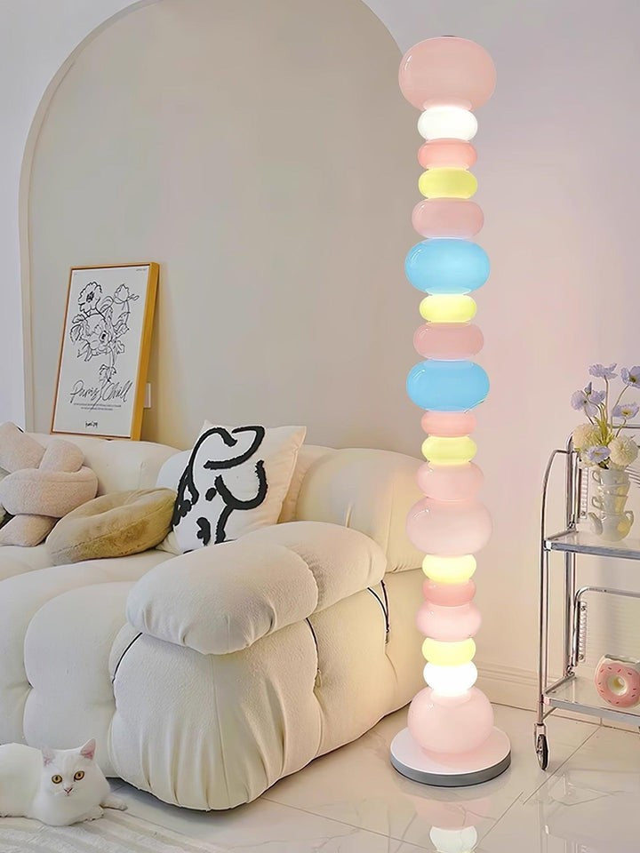 Colorful Marble & Glass LED Floor Lamp