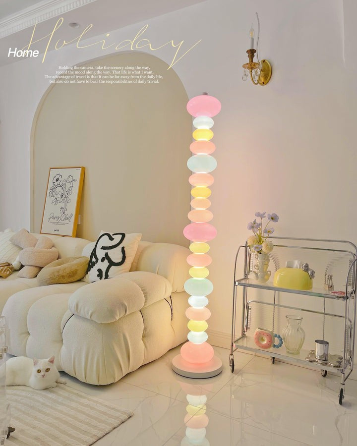 Colorful Marble & Glass LED Floor Lamp