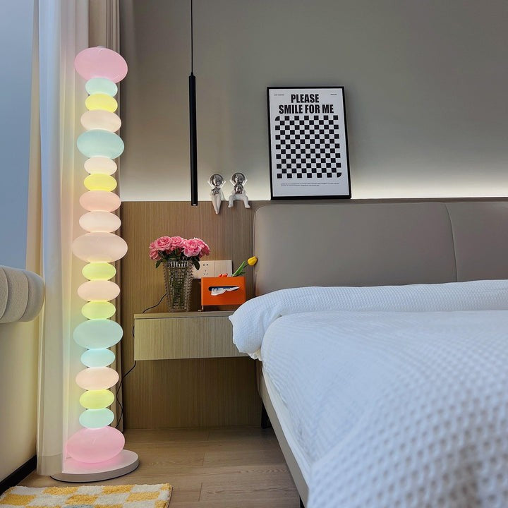Colorful Marble & Glass LED Floor Lamp