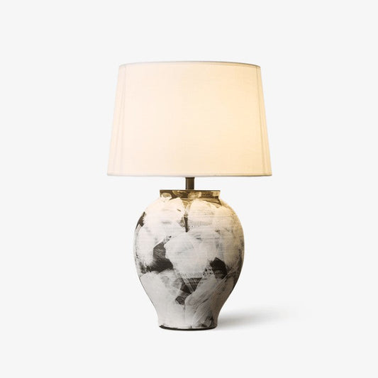 Abstract Ink-Wash Ceramic Table Lamp