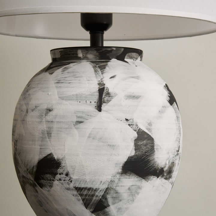 Abstract Ink-Wash Ceramic Table Lamp