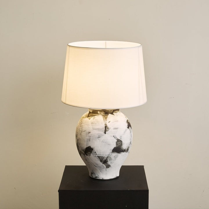 Abstract Ink-Wash Ceramic Table Lamp
