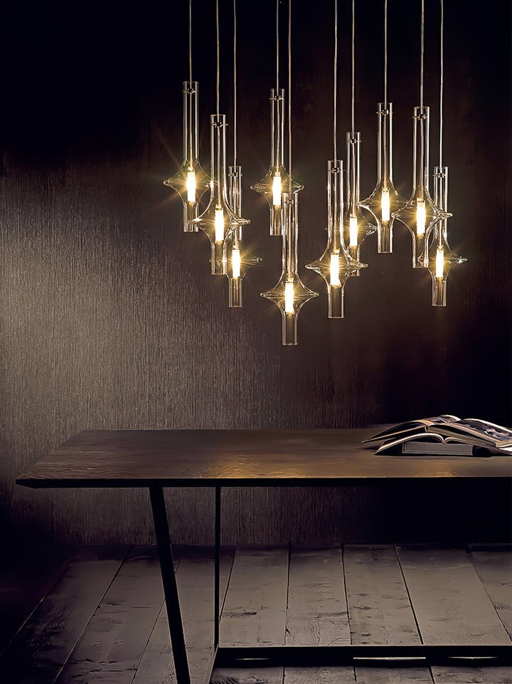 Adjustable Borosilicate Glass LED Suspension Lamp