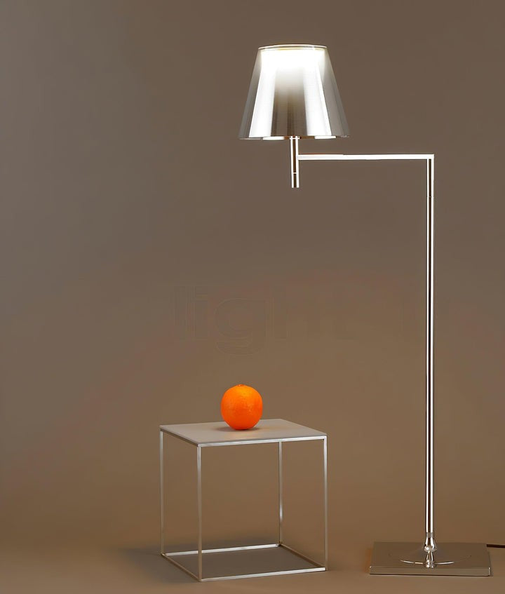 Adjustable Chrome Floor Lamp with Acrylic Shade