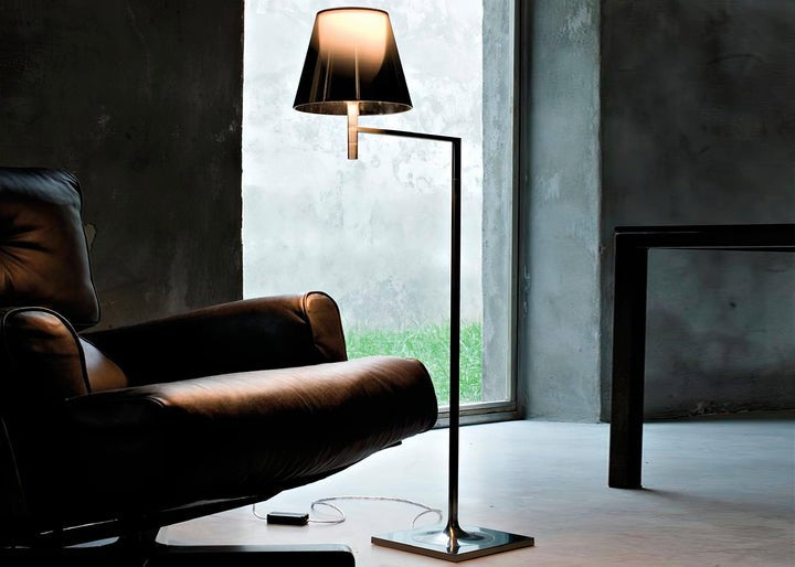 Adjustable Chrome Floor Lamp with Acrylic Shade