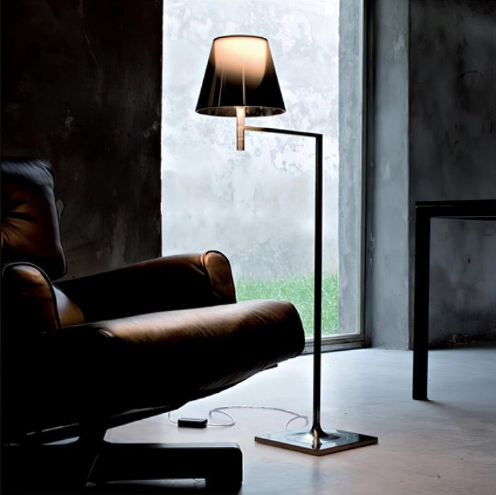 Adjustable Chrome Floor Lamp with Acrylic Shade