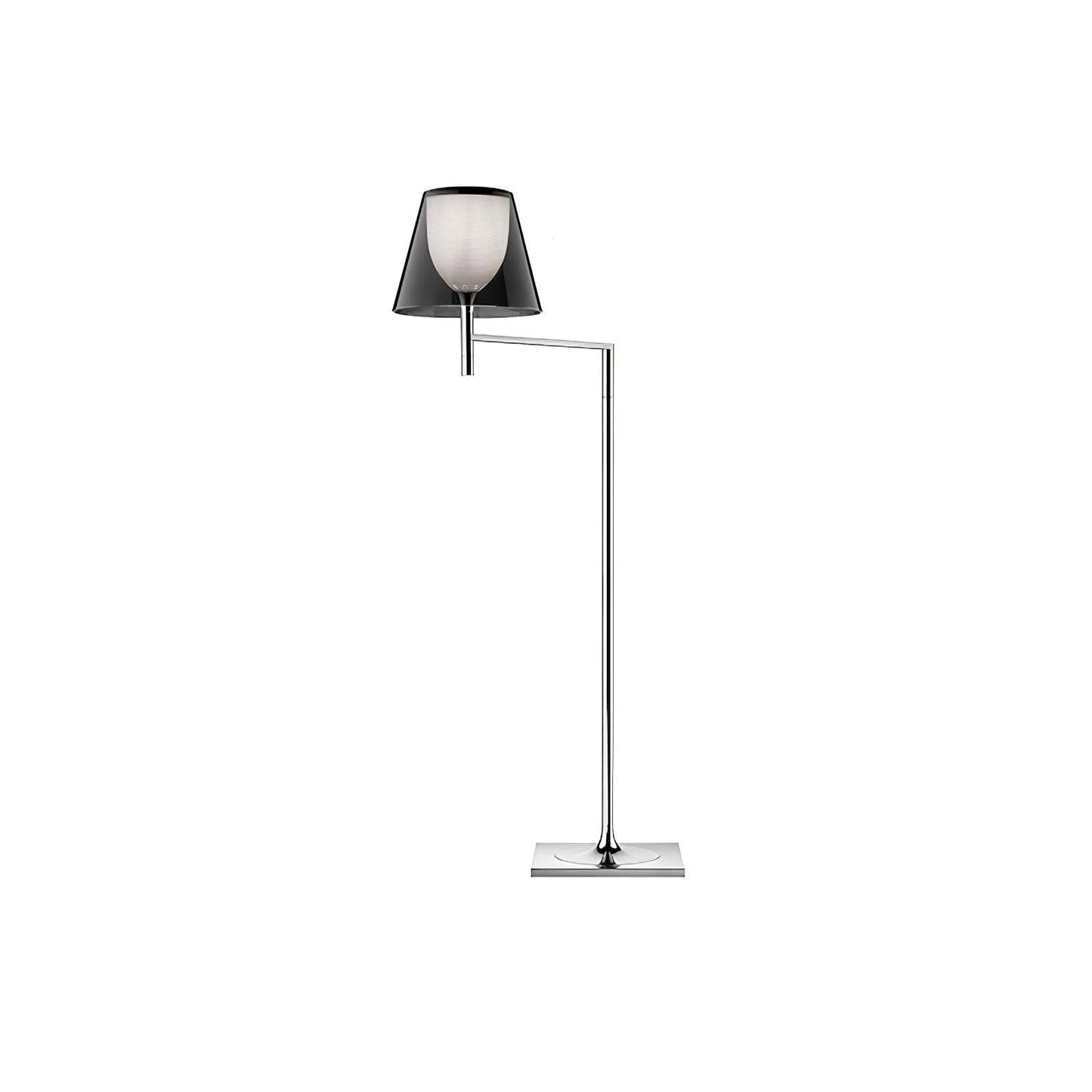 Adjustable Chrome Floor Lamp with Acrylic Shade