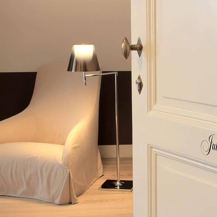 Adjustable Chrome Floor Lamp with Acrylic Shade