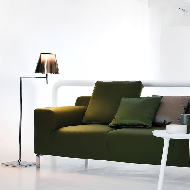 Adjustable Chrome Floor Lamp with Acrylic Shade