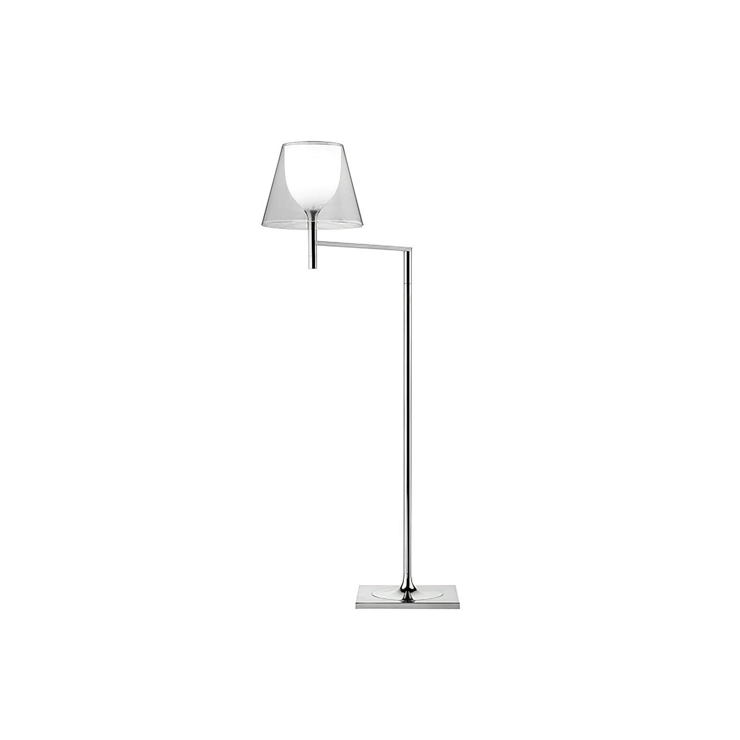 Adjustable Chrome Floor Lamp with Acrylic Shade