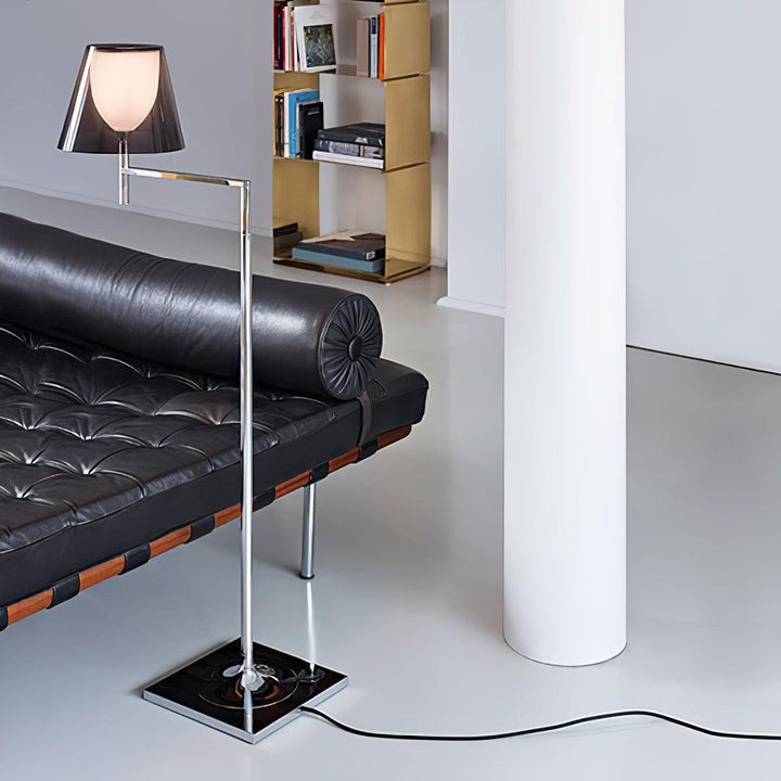Adjustable Chrome Floor Lamp with Acrylic Shade