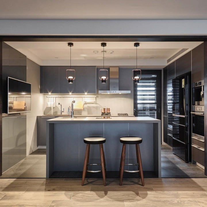 Adjustable Frosted Glass Pendant Ceiling Light