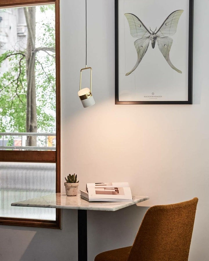 Adjustable Frosted Glass Pendant Ceiling Light