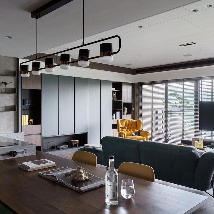 Adjustable Frosted Glass Pendant Ceiling Light