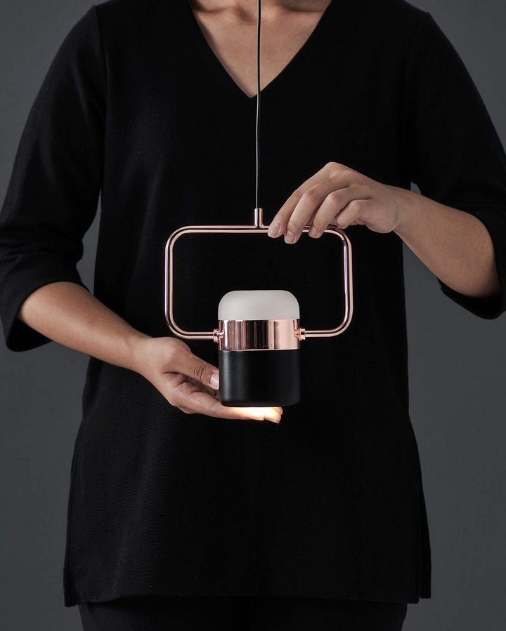 Adjustable Frosted Glass Pendant Ceiling Light