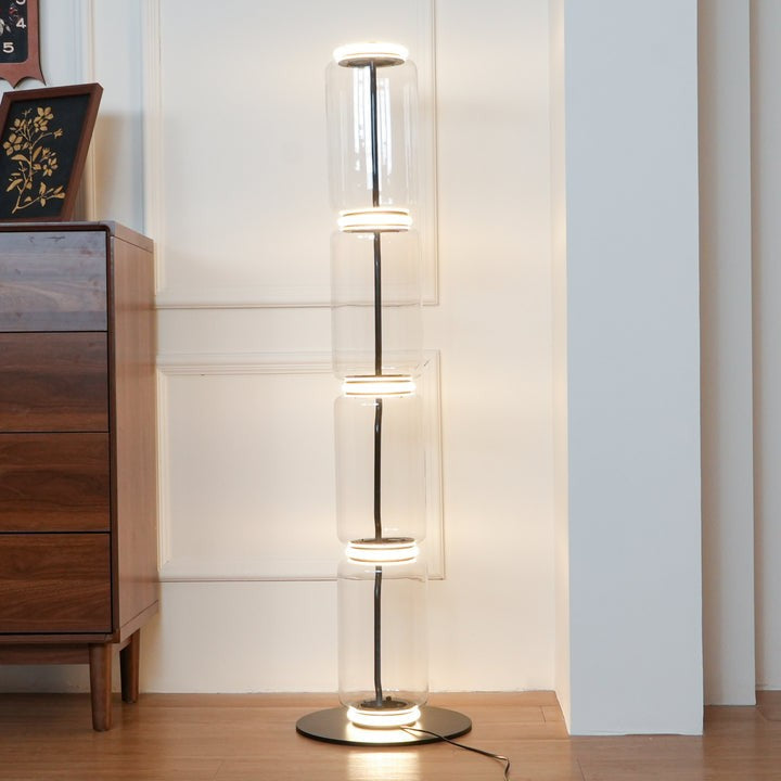 Adjustable Hand-Blown Glass LED Floor Lamp