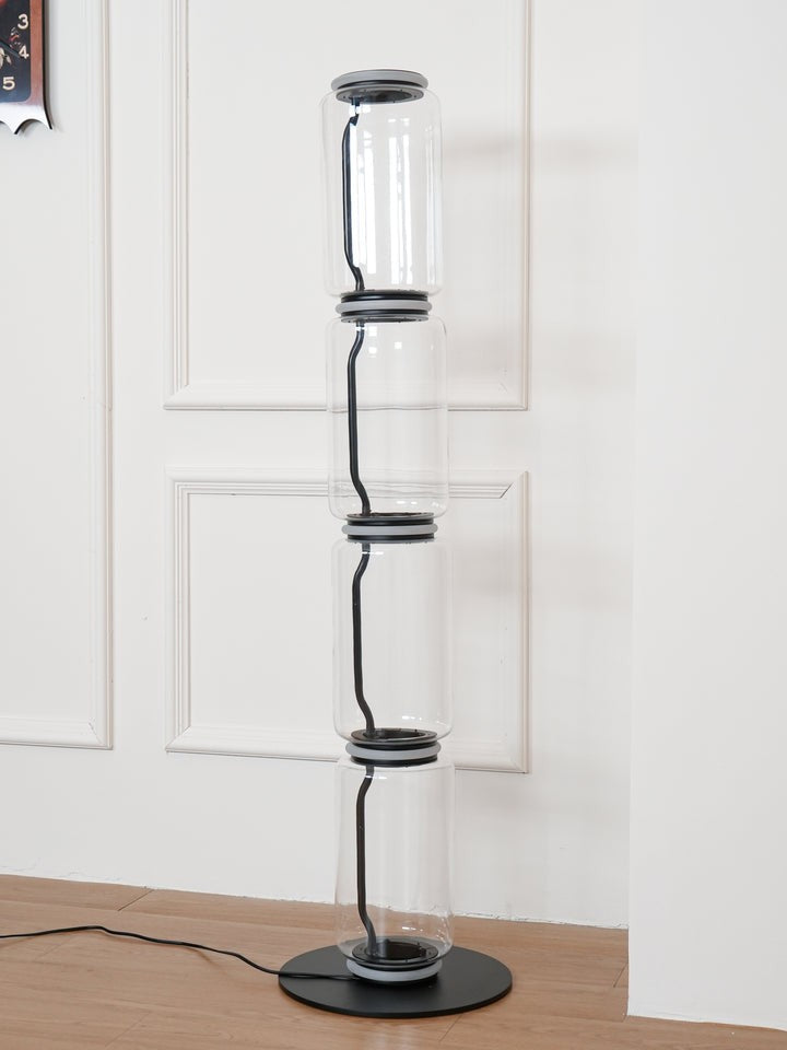 Adjustable Hand-Blown Glass LED Floor Lamp