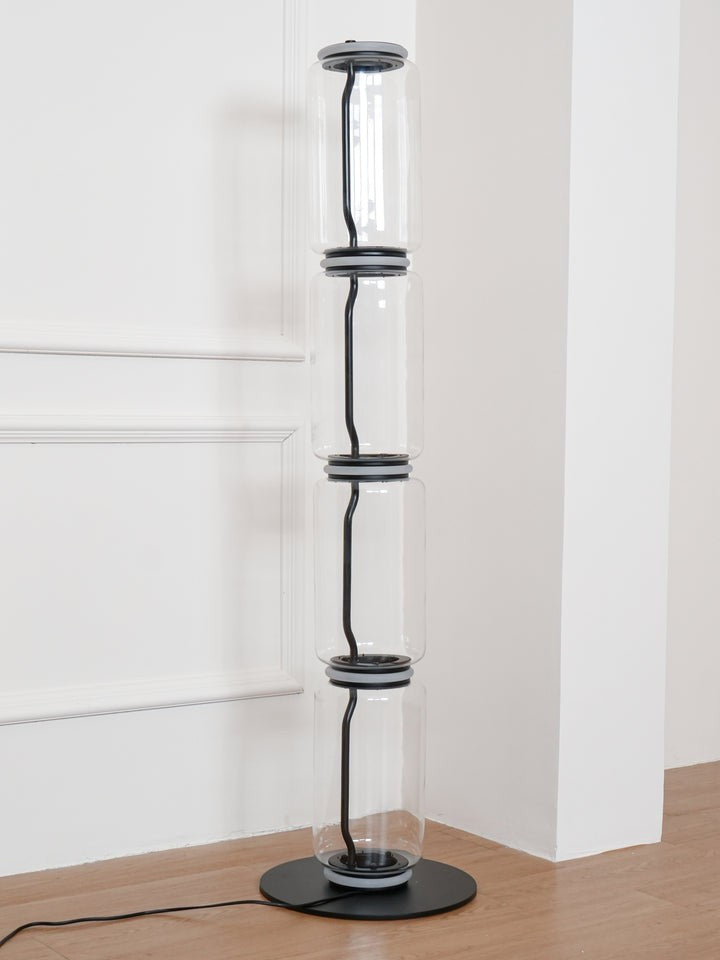 Adjustable Hand-Blown Glass LED Floor Lamp